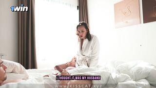 Hot MILF step mother rode son's big man sausage and got creampied - super-naughty