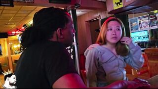 Korean ultra-cutie creams BBC in Bar bathroom - hottest XXX porn!
