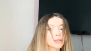 Horny damsel plays with her clittie and fat mounds - XXX!