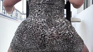 Horny wife bouncing ass on the chair